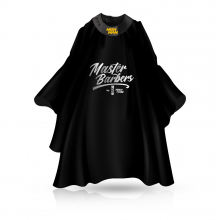 Pelerina Frizerie/Coafor Nish Man Master Barbers cu Guler Neopren - Neagra - 1