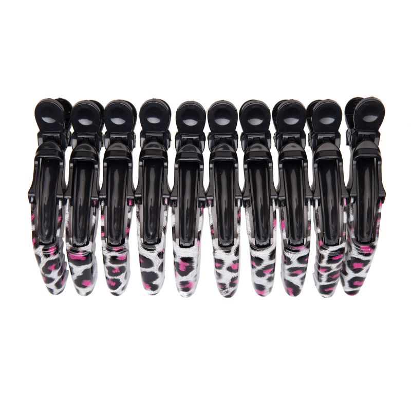 Clipsuri Frizerie/Coafor ABS - Roz/Alb TONI&GUY - 10 buc - 1