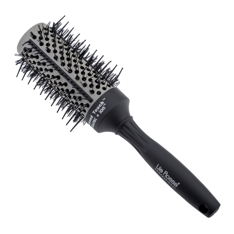 Perie Profesionala Lila Rossa Diamond Touch, din Ceramica, Neagra, 43mm - 1