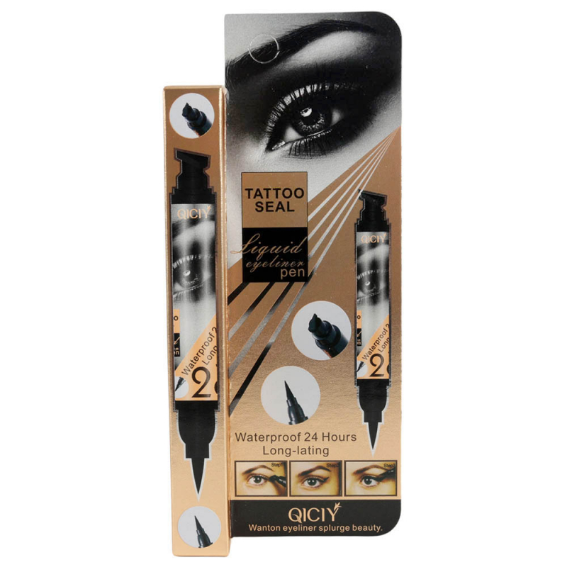 Tus cu Stampila si Eyeliner pentru Ochi 2 Way Quick,Ushas Original, Rezistent la Apa, Negru, 4 g - 1