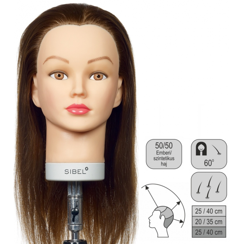 Cap Manechin Sibel JOSEPHINE 40cm - Par Mix Natural Uman 50% / Pro-H 50% Implant Natural Medium 200-230 Par/cm2 - 1