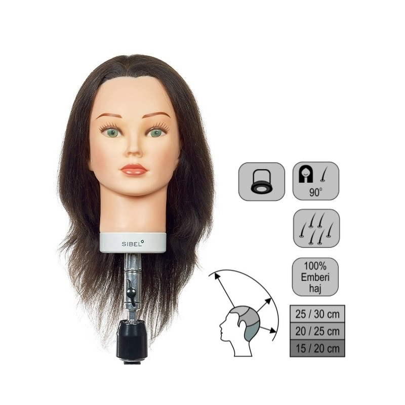 Cap Manechin Sibel BETTY 35cm - Par Natural Uman 100%, Implant Clasic Super 230-260 Par/cm2 - 1