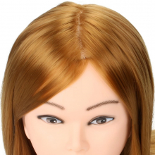 Cap Papusa Coafat Blond-Auriu, Sintetic 50 cm, H1-6C + Suport Prindere - 1