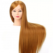 Cap Papusa Coafat Blond-Auriu, Sintetic 50 cm, H1-6C + Suport Prindere - 1