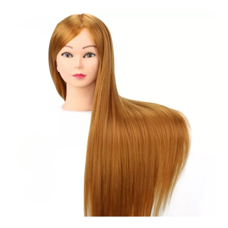Cap Papusa Coafat Blond-Auriu, Sintetic 50 cm, H1-6C + Suport Prindere - 1