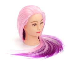 Cap Manechin Colorat (Roz+Albastru) H1-6D, 50% Natural 65 cm + Suport Prindere - 1