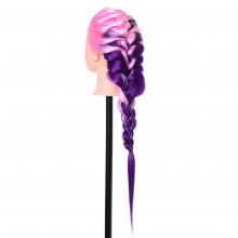 Cap Manechin Colorat (Roz+Albastru) H1-6D, 50% Natural 65 cm + Suport Prindere - 7