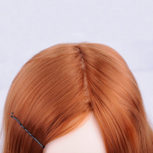 Cap Practica Coafor cu Par Roscat Ginger- 50% Par Natural, 55 - 60 cm, CPRO50ORJ + Suport Prindere - 1