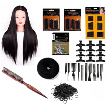 Set Kit Frizerie Coafor Complet Magic Brunet cu Cap pentru Exersare Impletituri SKFMAGICS - 1