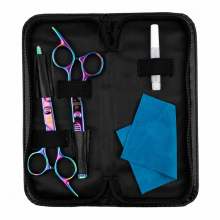 Set Foarfece de Tuns si Filat Profesionale, Sasa Camelon YCT-6.0 + Cadou Manta Tuns Barber - 1