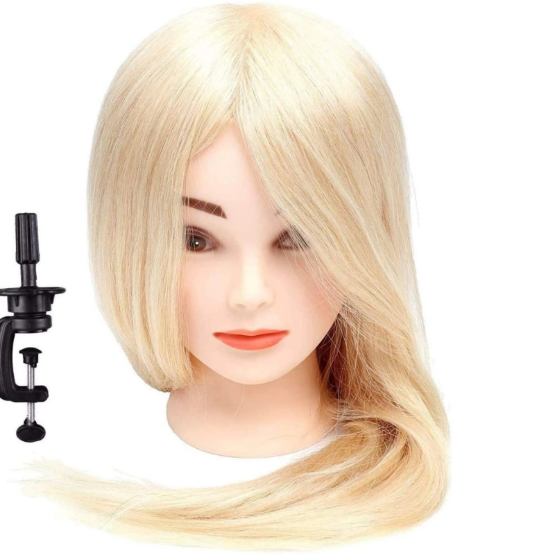 Cap Papusa Coafat  Blond Sintetic - H1-2A, 50 cm, Calitate Superioara + Suport Prindere - 1