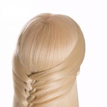 Cap Papusa Coafat  Blond Sintetic - H1-2A, 50 cm, Calitate Superioara + Suport Prindere - 1