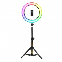 Lampa Circulara cu LED si Tranzitie Culori, cu Suport de Telefon si Cablu USB - 1