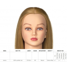 Cap Manechin Sibel JESSICA 50cm - Par Pro-H Sintetic 50% si Par Natural Uman 50% Implant Natural Extreme Maxi 290+ Par/cm2 - 3
