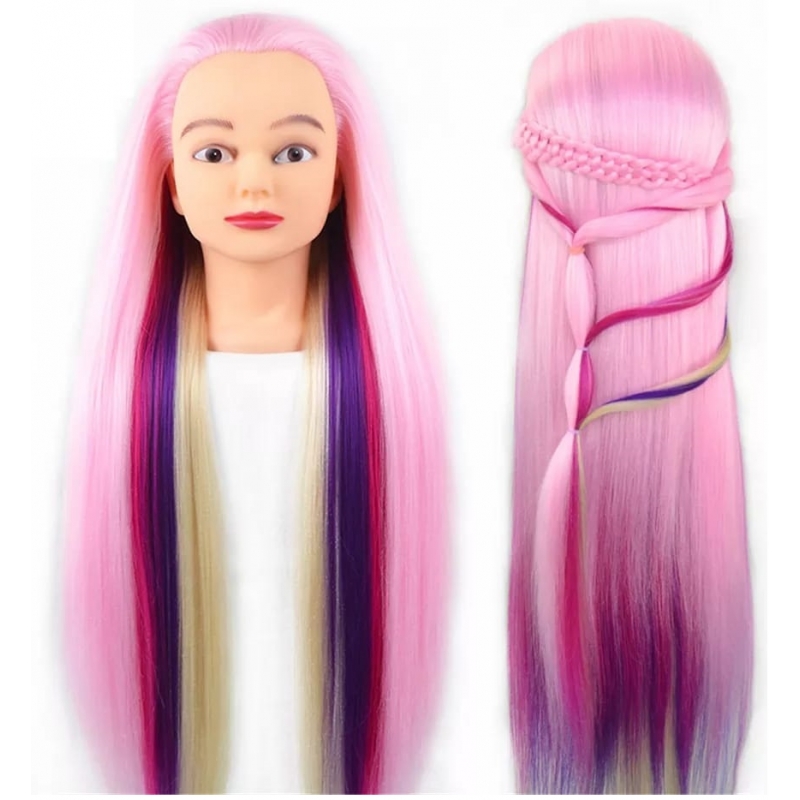Cap Manechin Colorat H1-6E, 50% Natural 65 cm + Suport Prindere - 1
