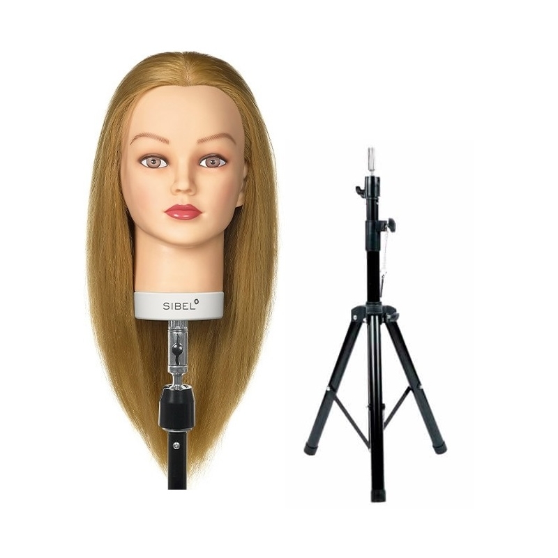 Cap Manechin pentru Coafat Jessica Sibel Par Pro-H Sintetic 50% si Par Natural Uman 50% + Cadou Trepied - 1
