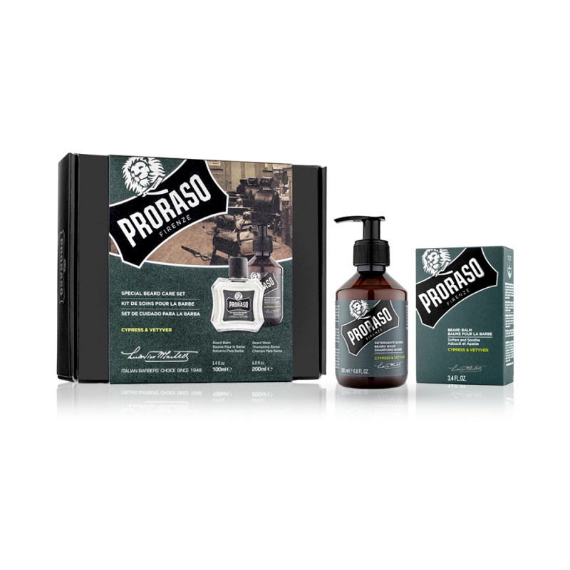Set Ingrijire Barba - Sampon + Balsam PRORASO - Cypress and Vetiver - 1