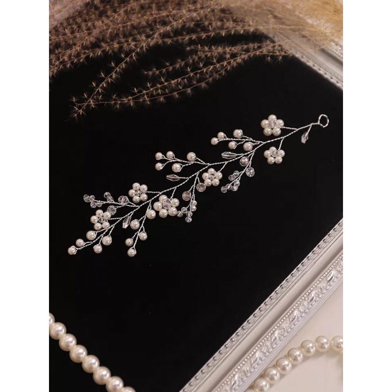 Accesoriu de Par tip Coronita pentru Coafura Mireasa, WhiteFlower - 1