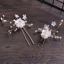 Accesoriu Mireasa Ace Coc si Piepten Faux Pearl & Flower - 3 buc - 3