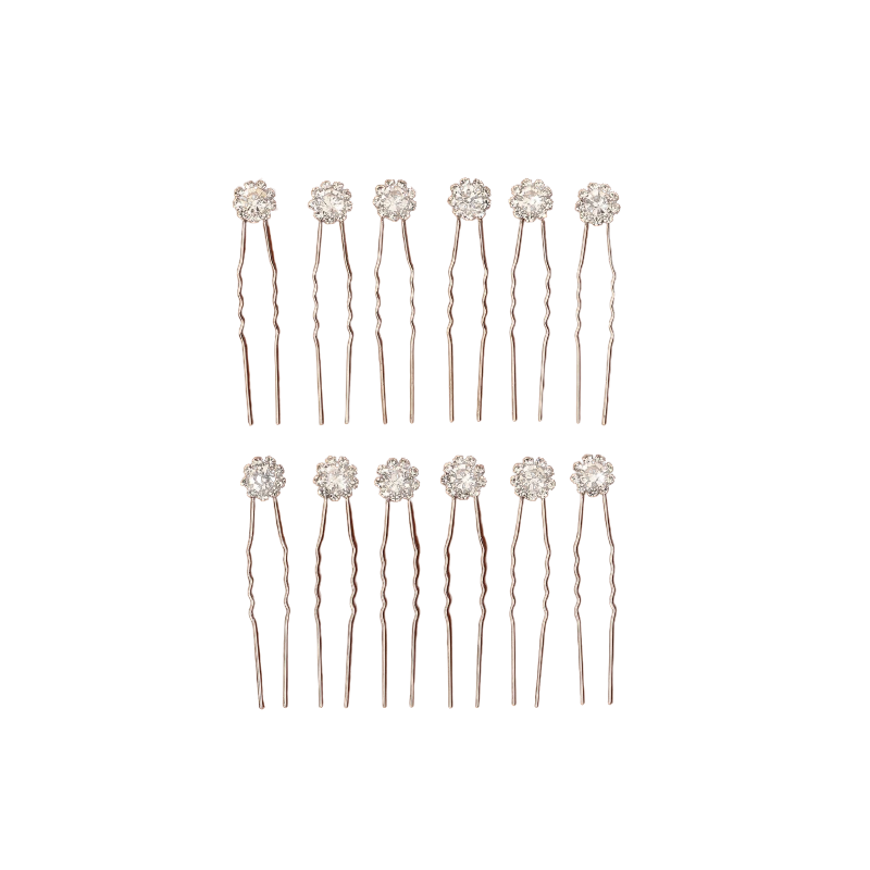 Ace Pentru Coc Arginti Model Floral -Set 12 - 1