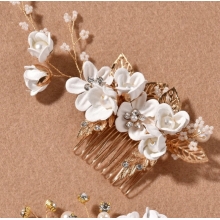 Set Ace si Piepten pentru Coc Faux Pearl Flower - 4Buc - 3
