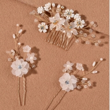 Accesoriu Mireasa Ace Coc si Piepten Faux Pearl & Flower - 3 buc - 6