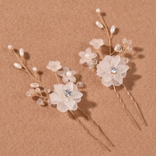 Accesoriu Mireasa Ace Coc si Piepten Faux Pearl & Flower - 3 buc - 5