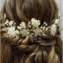 Accesoriu Mireasa Ace Coc si Piepten Faux Pearl & Flower - 3 buc - 4