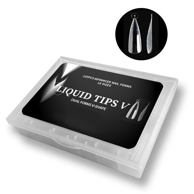 Tipsuri Reutilizabile Smart Forms Liquid Tips Set 120 Buc, 12 Marimi, Tip V-Shape - 1