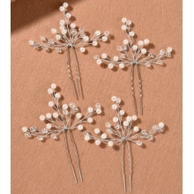 Ace de Coc Argintii Faux Pearl -  Set 4 buc - 1