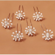 Ace de Coc Argintii cu Perle Faux - Set 6 Buc - 5