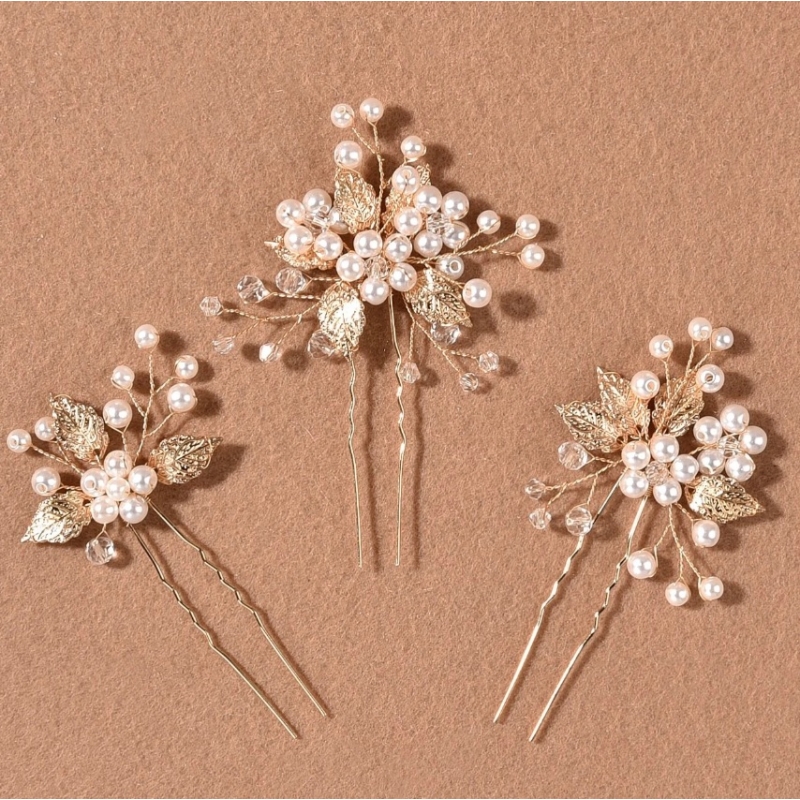 Ace de Coc Gold Faux Pearls - Set 3 Buc - 1