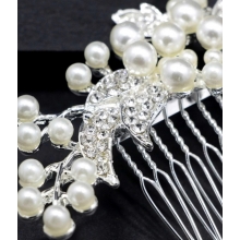 Accesoriu de Par pentru Mireasa, Argintiu Pearl Leaf - 1