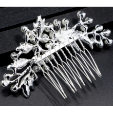 Accesoriu de Par pentru Mireasa, Argintiu Pearl Leaf - 3