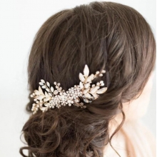 Accesoriu Mireasa Gold Floral Pearls 2 Buc - 1