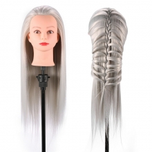 Cap Manechin Colorat (White) H1-6W, 50% Natural 65 cm + Suport Prindere - 2