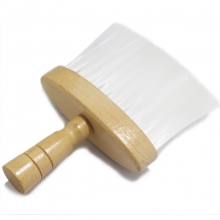 Pamatuf Frizerie cu Maner de Lemn White Brush - 1