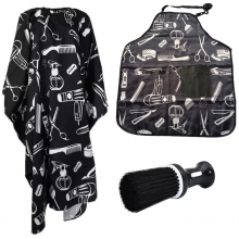 Set Frizerie Tules cu Pelerina pentru Tuns, Sort si Pamatuf cu Rezervor pentru Pudra - 1