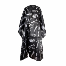 Set Frizerie Tules cu Pelerina pentru Tuns, Sort si Pamatuf cu Rezervor pentru Pudra - 1