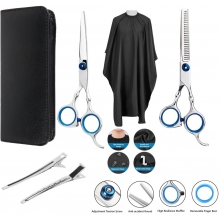 Kit Frizerie Lena Set Foarfeci de Tuns si Filat, Manta, 12xClipsuri - 1