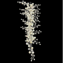Accesoriu de Par pentru Mireasa, Alb cu Perle si Cristale - Grape - 1