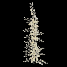 Accesoriu de Par pentru Mireasa, Alb cu Perle si Cristale - Grape - 1