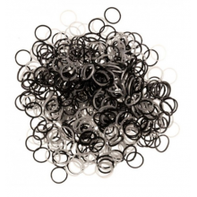 Elastice de Par Set 500 buc - Negre, Gri si Albe - 1