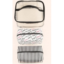 Portfard Cosmetic Black Stripes Black, 3 Piese - 4