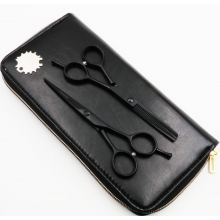 Set Kit Frizerie Claudiu cu Foarfeci Tuns & Filat BlackCuts, Pulverizator Wisky, Manta, Sort, Perie Fade - 1