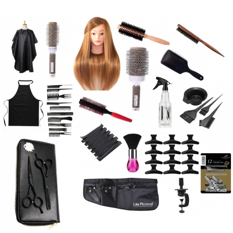 Set Kit Frizerie Coafor High Quality Nivel Avansat cu Cap Practica Sophia Plus - 1