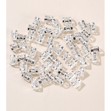 Set 50 Accesorii tip Inel pentru Codite Hollow,Box Braids, Argintii - 3