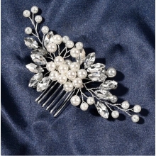 Accesoriu de Par Mireasa Stil Pieptene White Pearl - 1