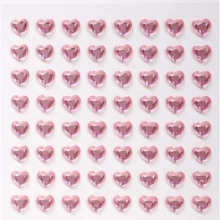 Strasuri Autoadezive Pink Heart pentru Par si Make-up - 1