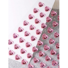 Strasuri Autoadezive Pink Heart pentru Par si Make-up - 1